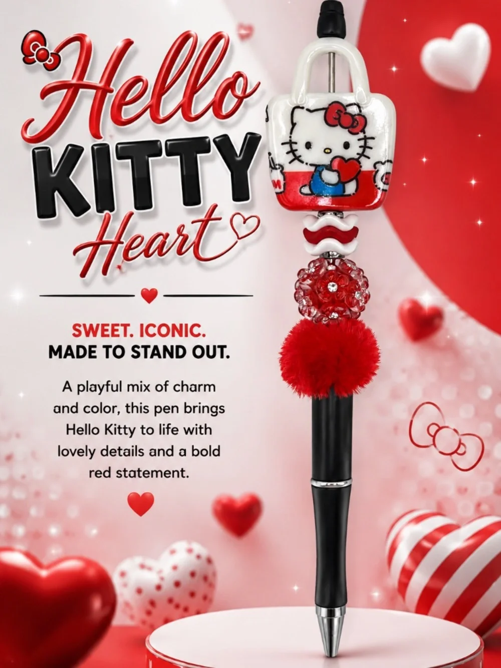 Red Heart Kitty Pop Pen